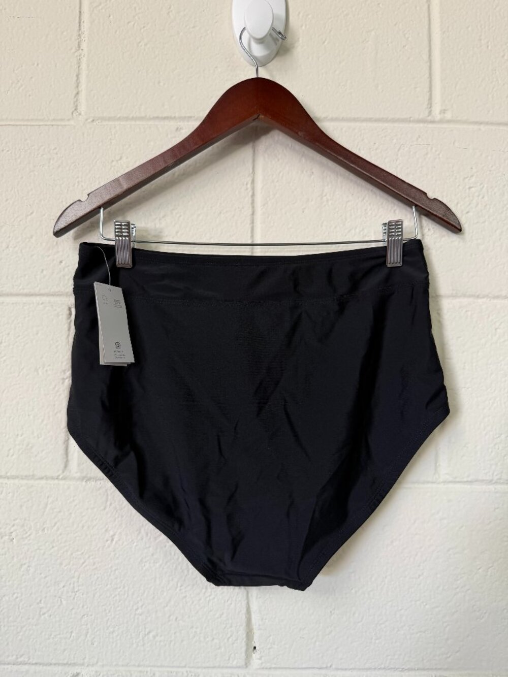 NWT Land's End Women's Black Extra High Waist Bikini Bottom